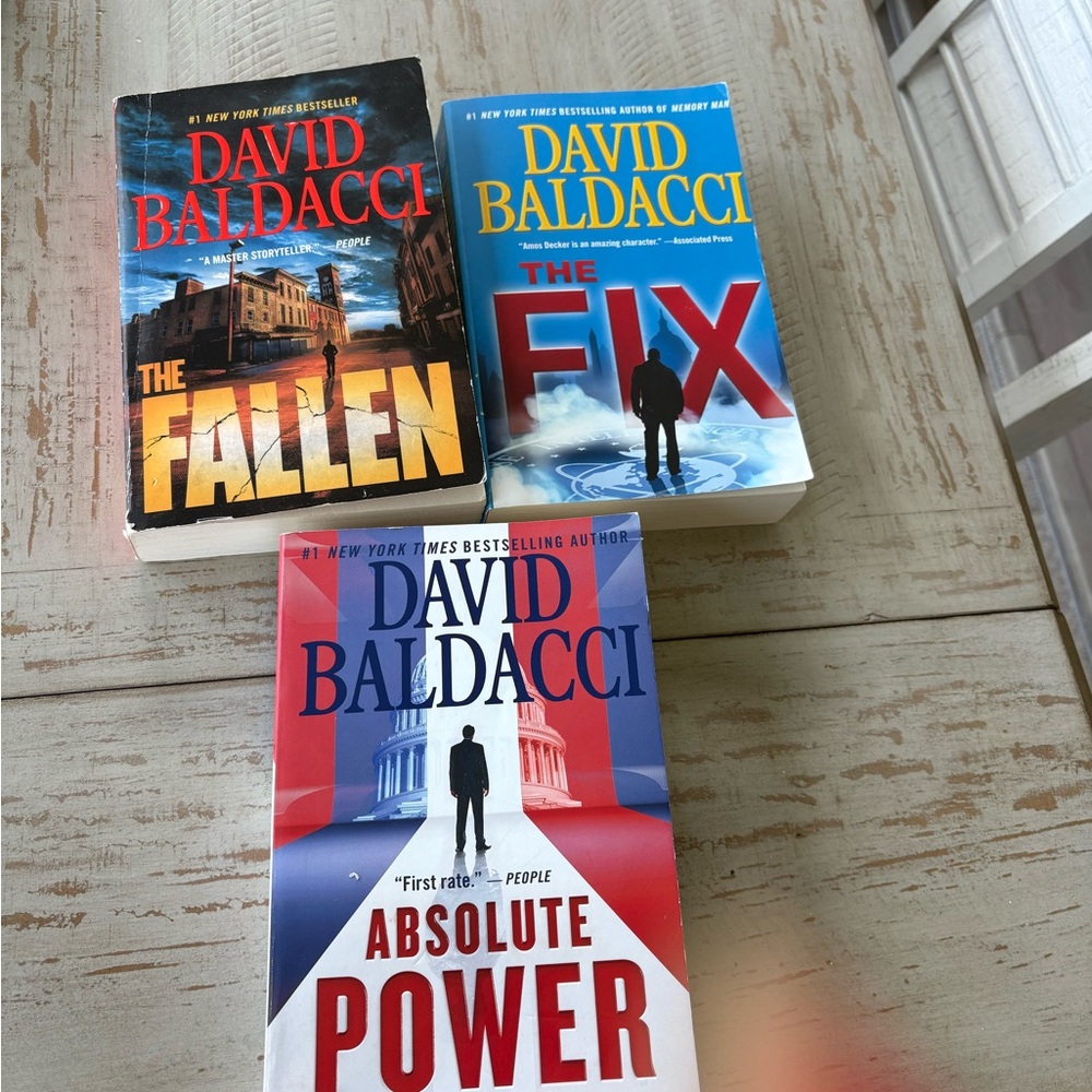 David Baldacci Book Set - The Fallen, The Fix, Absolute Power